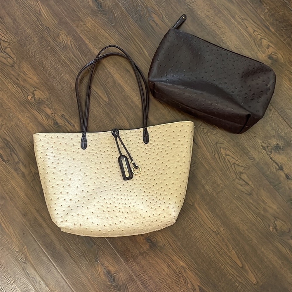 Street Level Reversible Brown and Cream Tote Bag